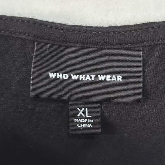 Who What Wear Black Puff Cap Sleeve Fitted Top Staple Piece Workwear Casual  XL - Picture 3 of 8